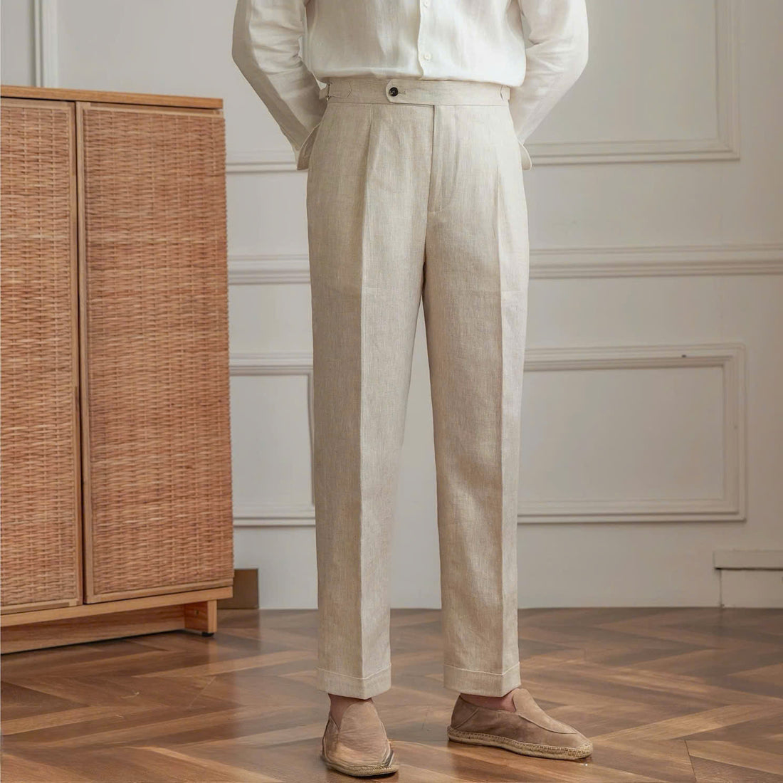 Muối Tiêu The Marsa Linen Side-Tab Trouser — 1