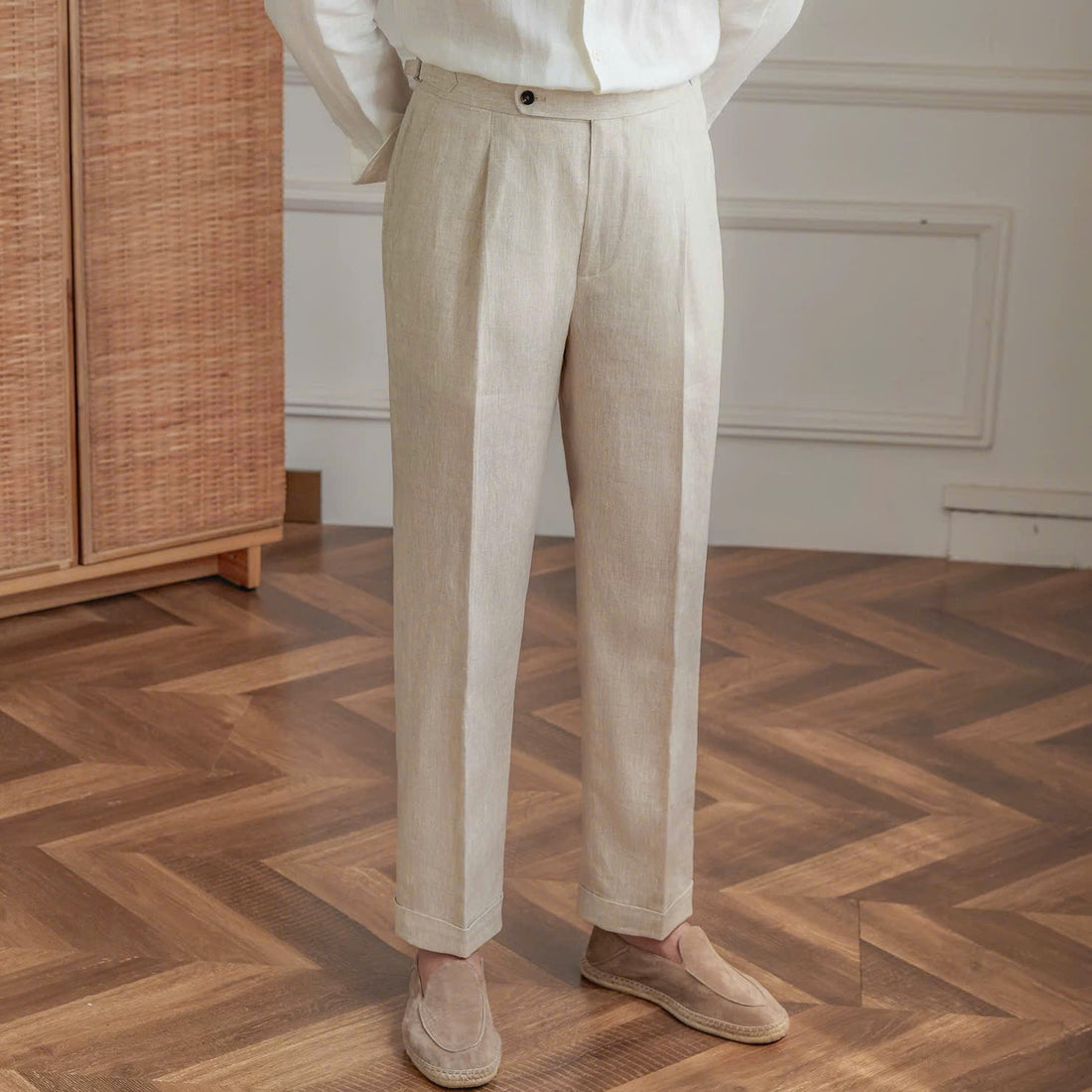 Muối Tiêu The Marsa Linen Side-Tab Trouser — 2