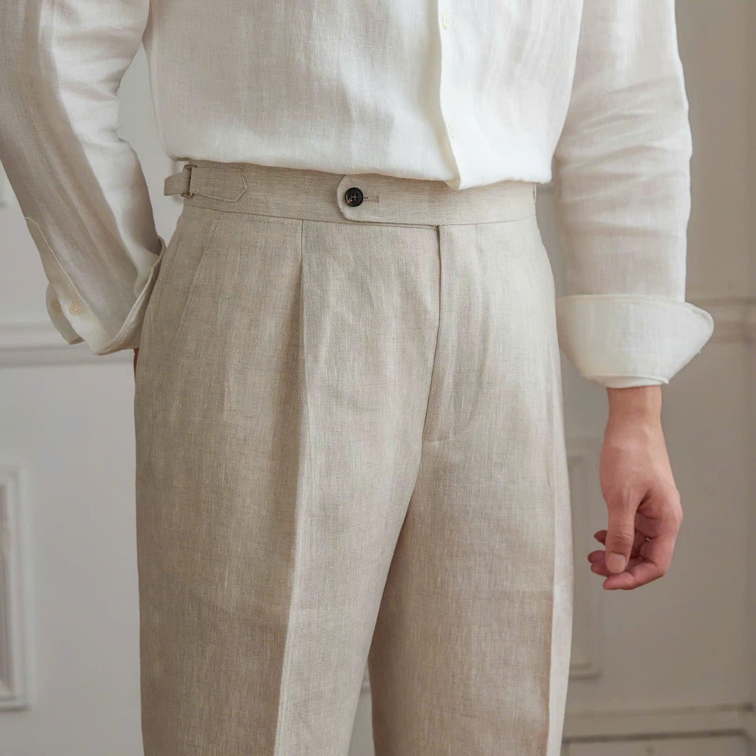 Muối Tiêu The Marsa Linen Side-Tab Trouser — 4