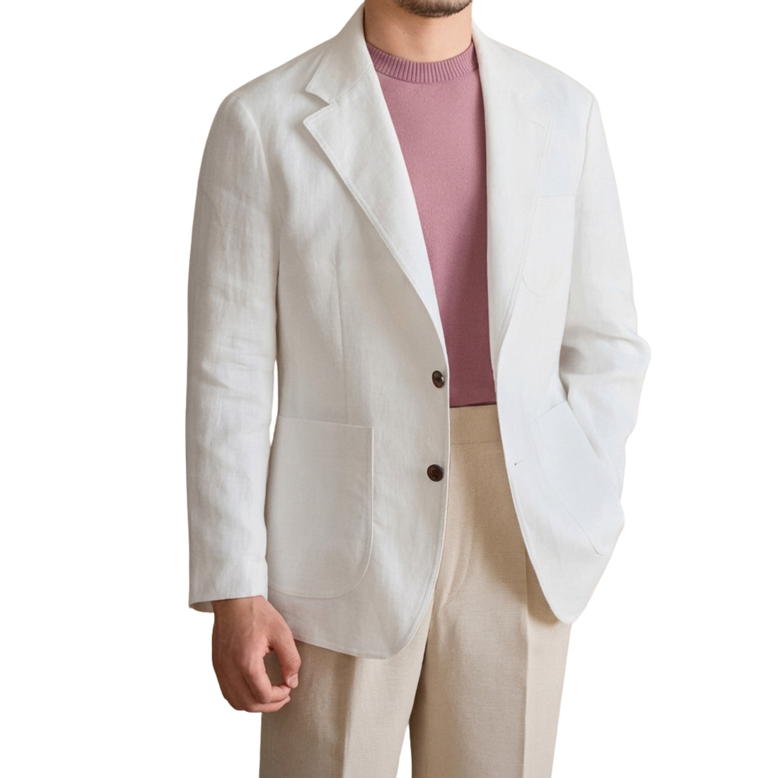 White The Philae Linen Blazer — 0