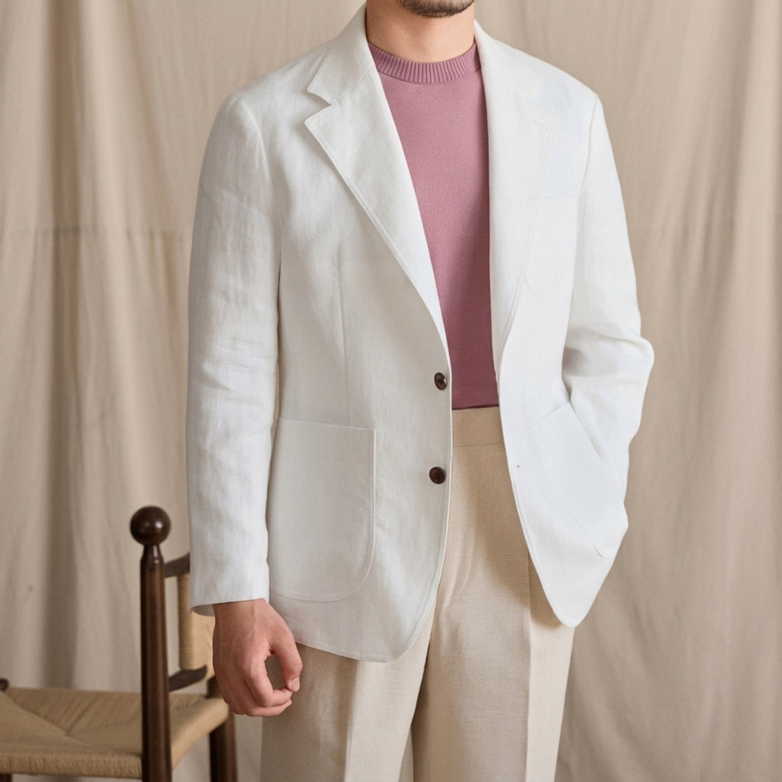 White The Philae Linen Blazer — 1