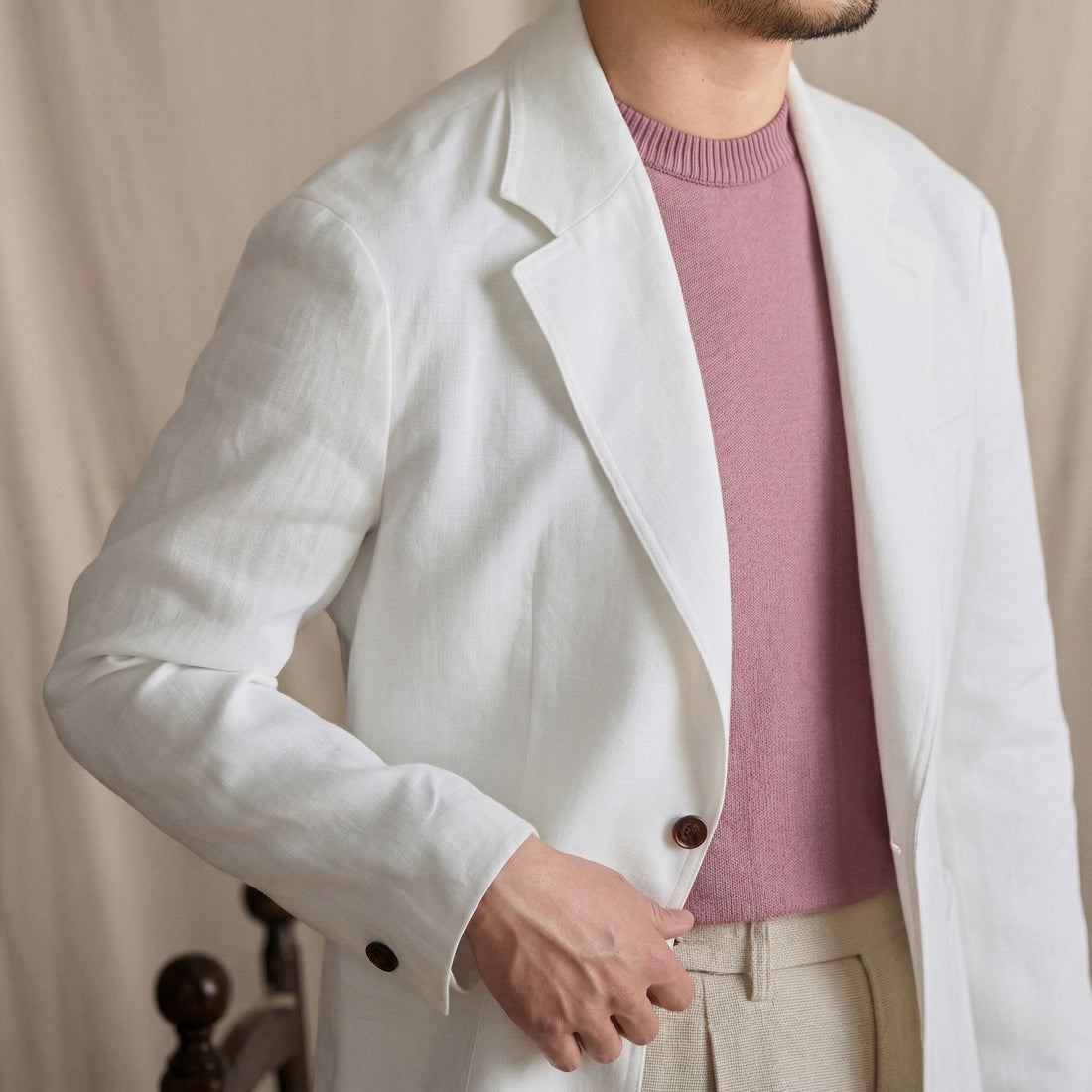 White The Philae Linen Blazer — 4