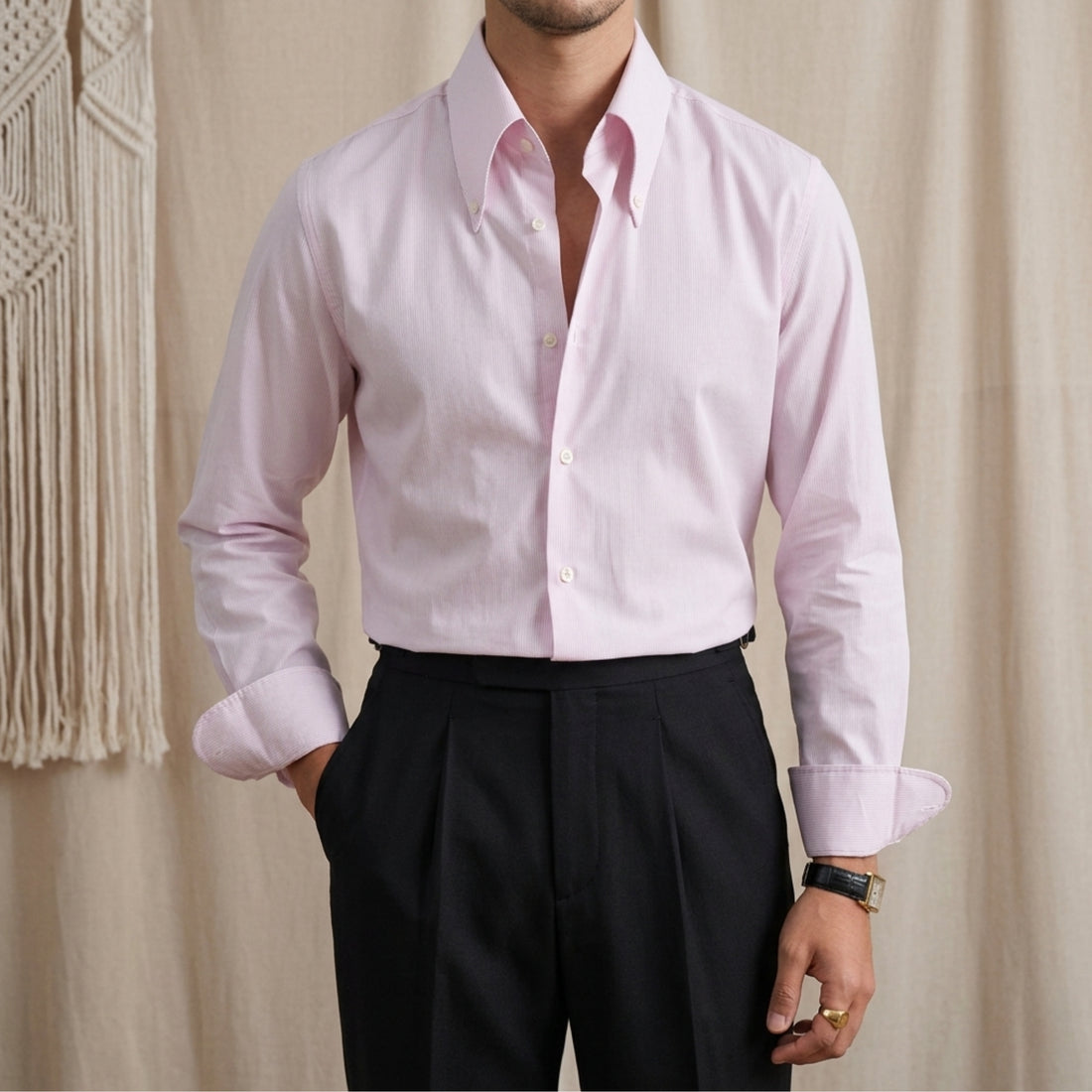 Pink The Qena Striped Shirt — 3