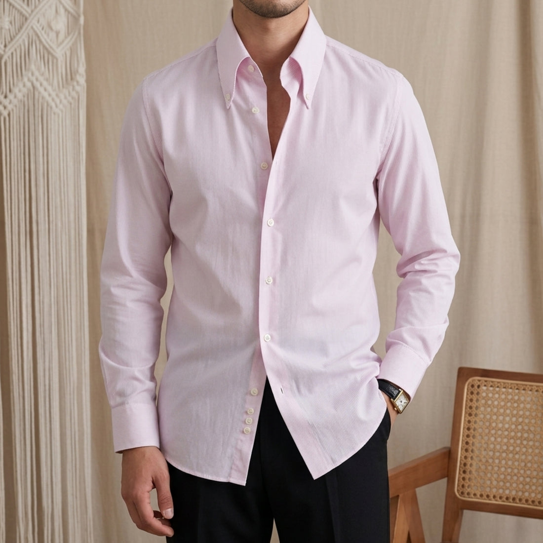 Pink The Qena Striped Shirt — 4