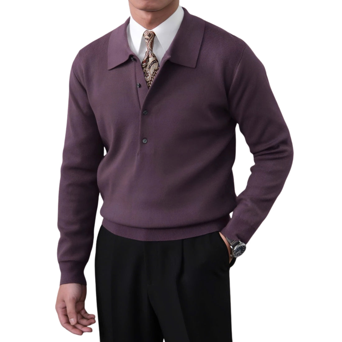 Tím The Rashid Knit Polo — 1