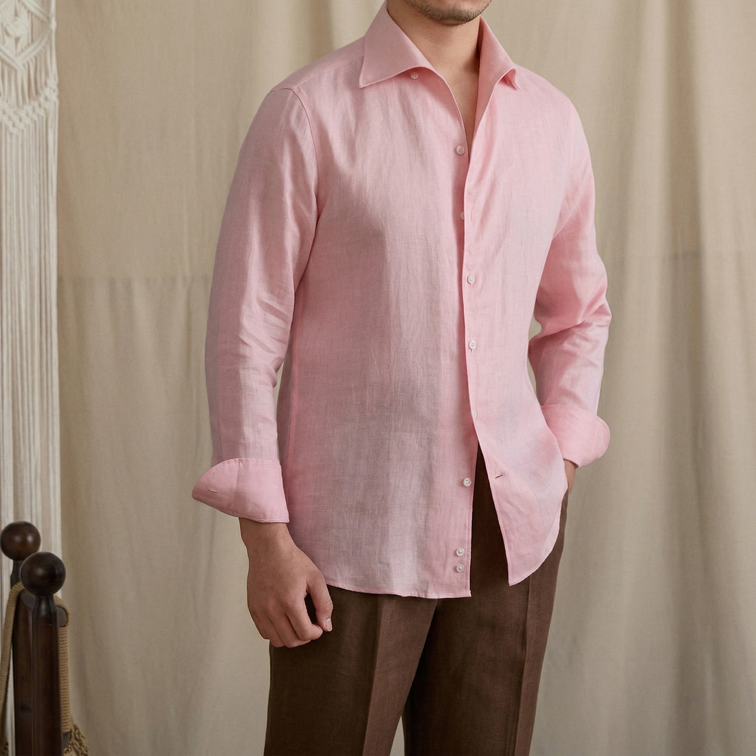PINK The Rosetta Linen Shirt — 1