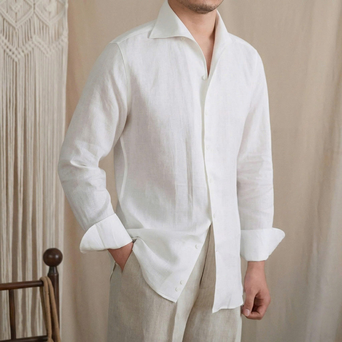 WHITE The Rosetta Linen Shirt — 1