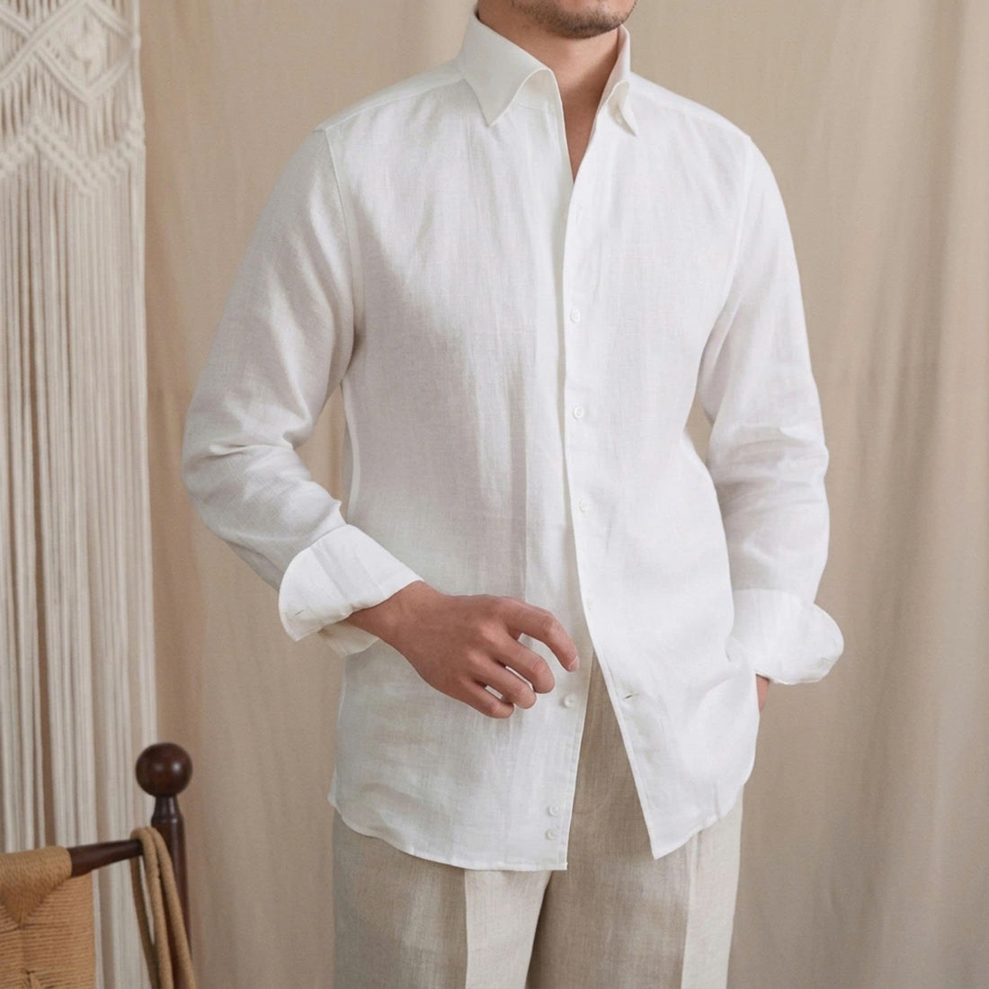 WHITE The Rosetta Linen Shirt — 2
