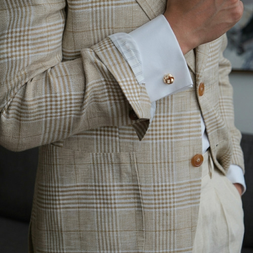 Sand Beige The Saqqara Linen Blazer — 3