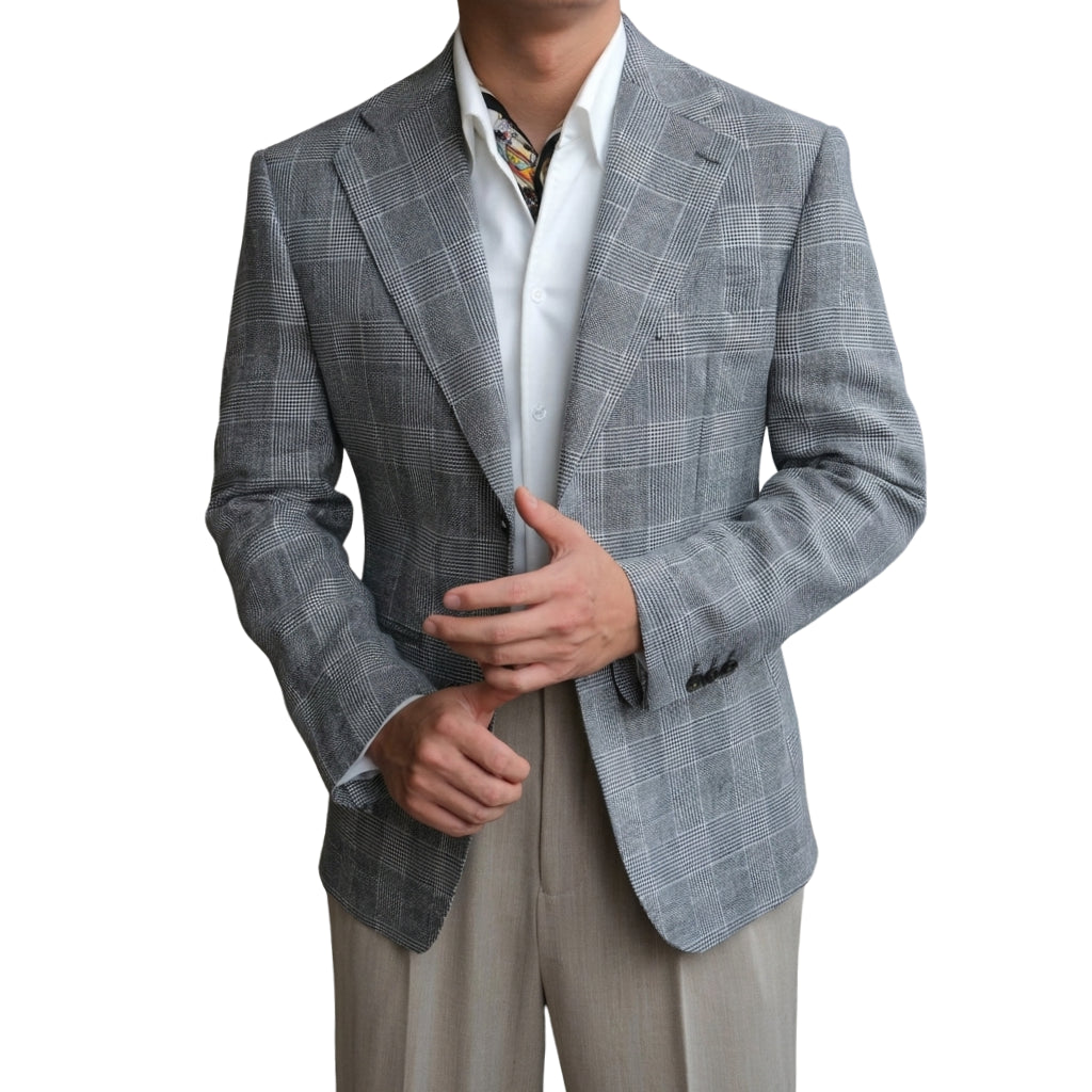 Smoke Grey The Saqqara Linen Blazer — 0