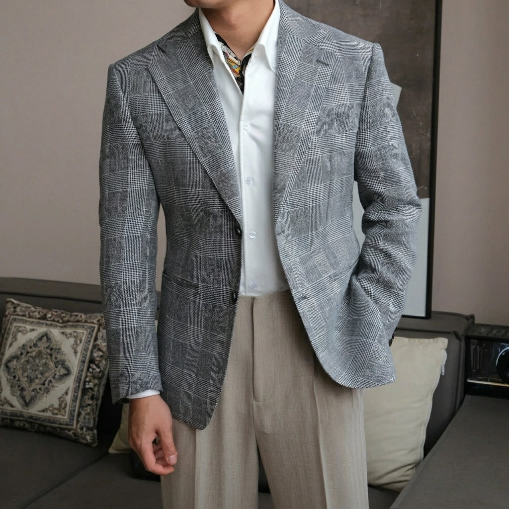 Smoke Grey The Saqqara Linen Blazer — 1