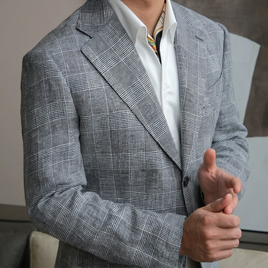Smoke Grey The Saqqara Linen Blazer — 2
