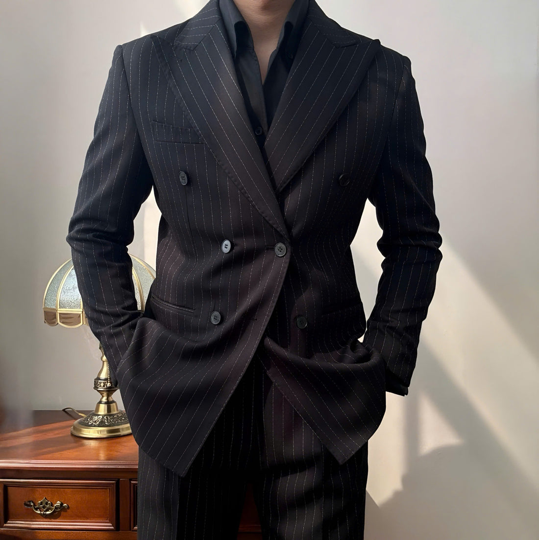 Natural The Sphinx Pinstripe Suit — 1