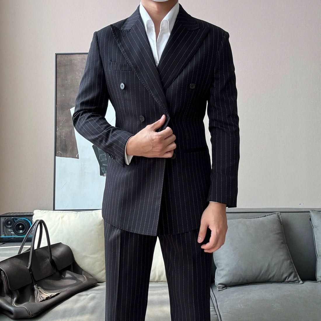 Natural The Sphinx Pinstripe Suit — 3