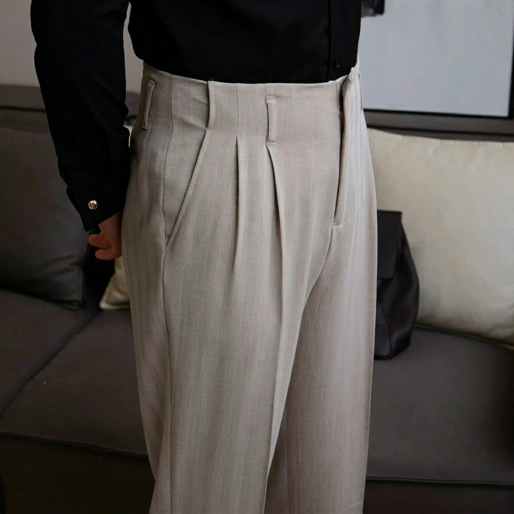 Natural The Thebes Pleated Trouser — 2