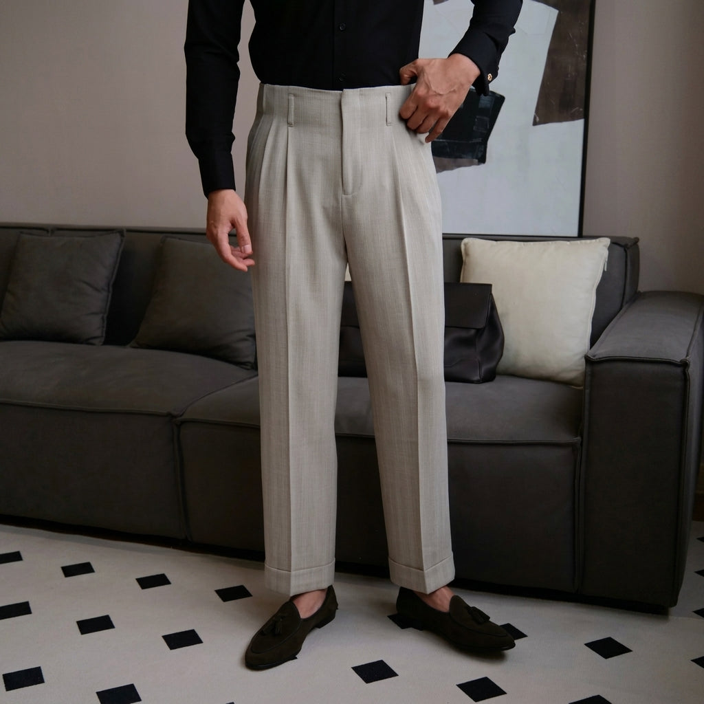 Natural The Thebes Pleated Trouser — 3