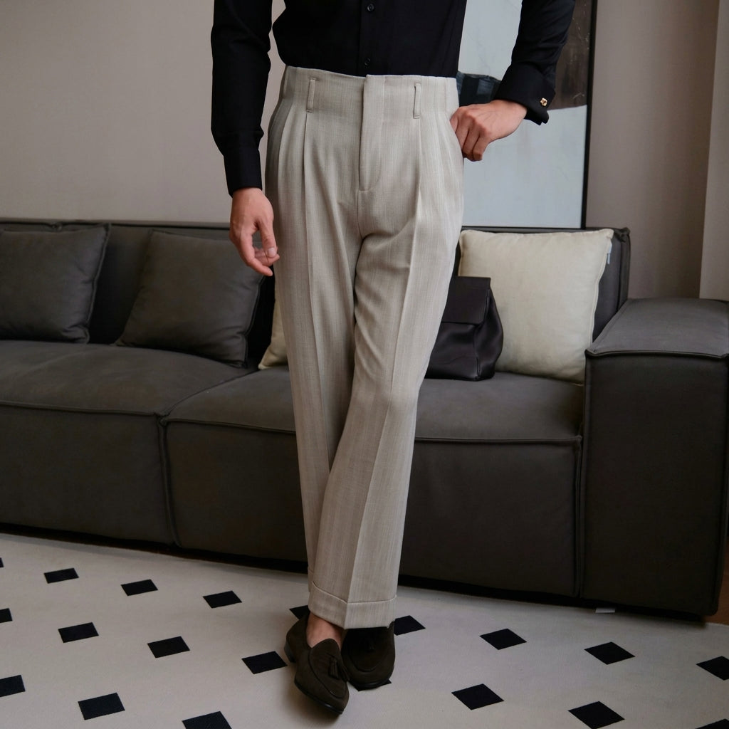 Natural The Thebes Pleated Trouser — 4