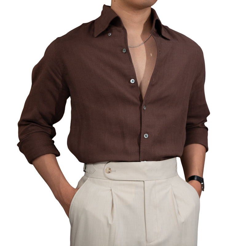 Brown The Thinis Linen Shirt — 0