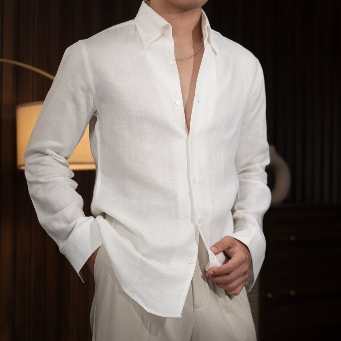 White The Thinis Linen Shirt — 1
