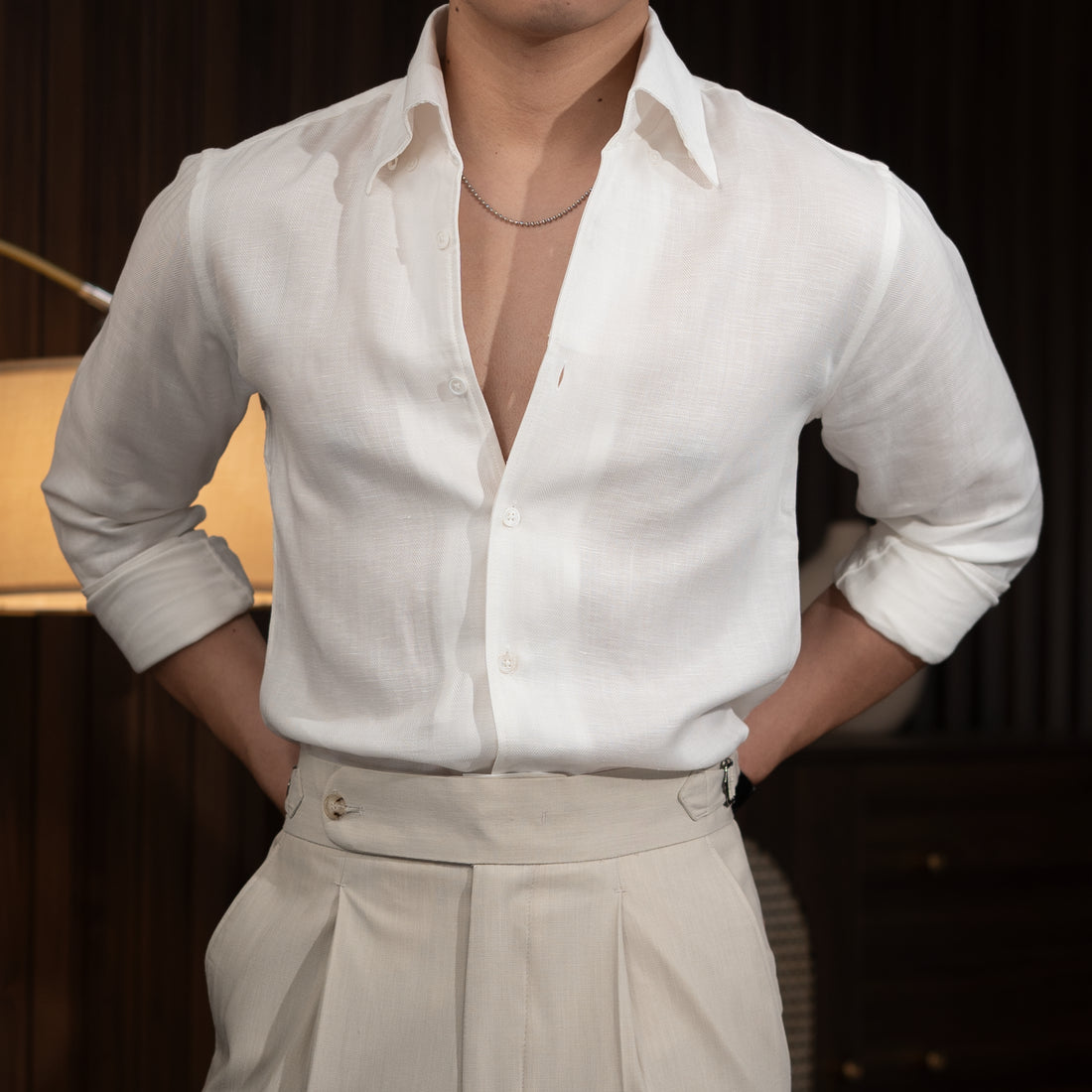 White The Thinis Linen Shirt — 3