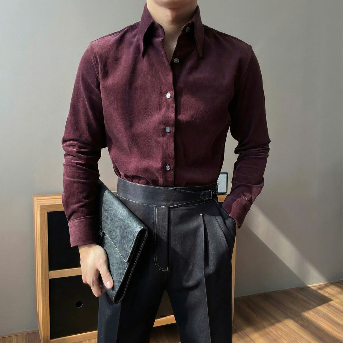 Burgundy The Tinnis Corduroy Shirt — 1