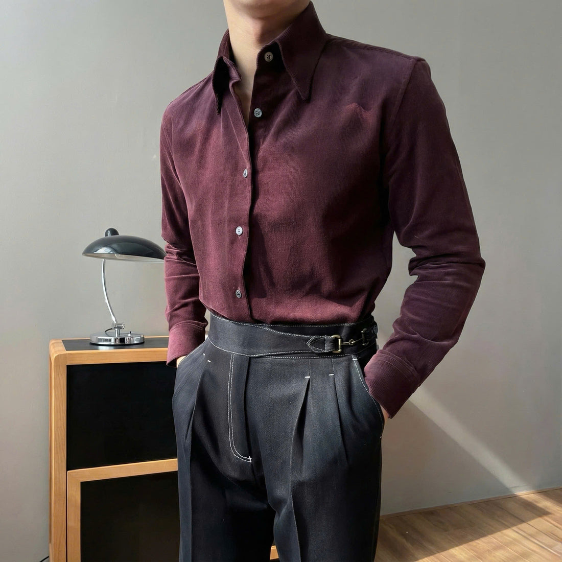 Burgundy The Tinnis Corduroy Shirt — 2
